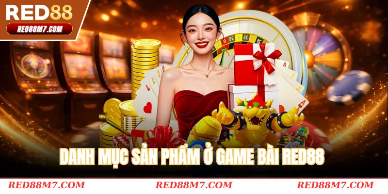 Danh mục sản phẩm ở game bài RED88